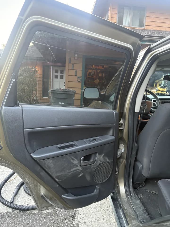 Before: Scuffed door
