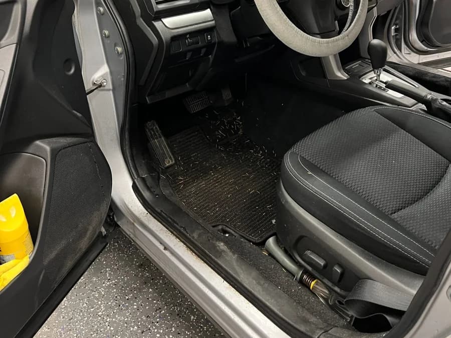 Before: Needles on the mat